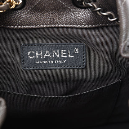 Chanel Metallic Grained Goatskin Chevron Quilted Gabrielle Backpack Silver 5 of 11
