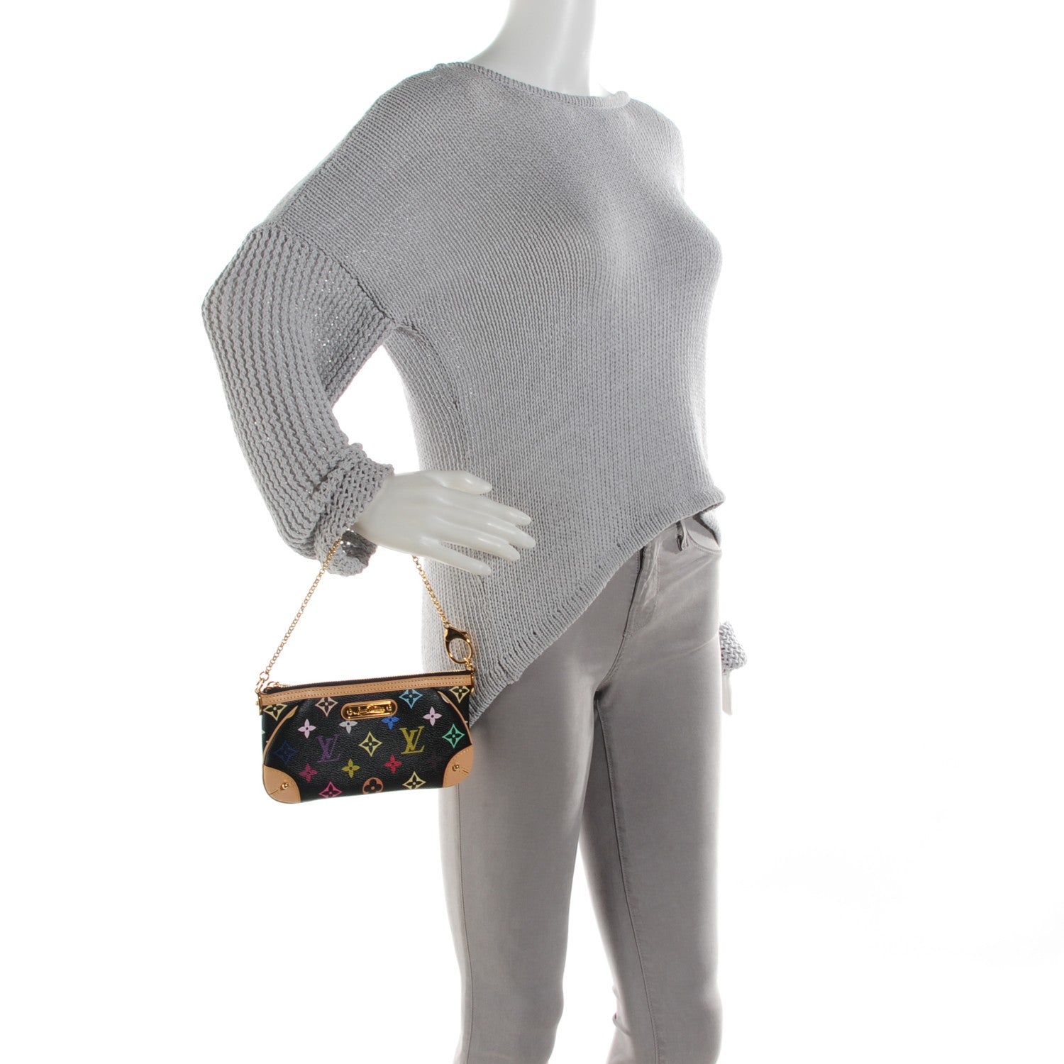 Louis Vuitton Monogram Multicolor Pochette Milla MM Black 2 of 7