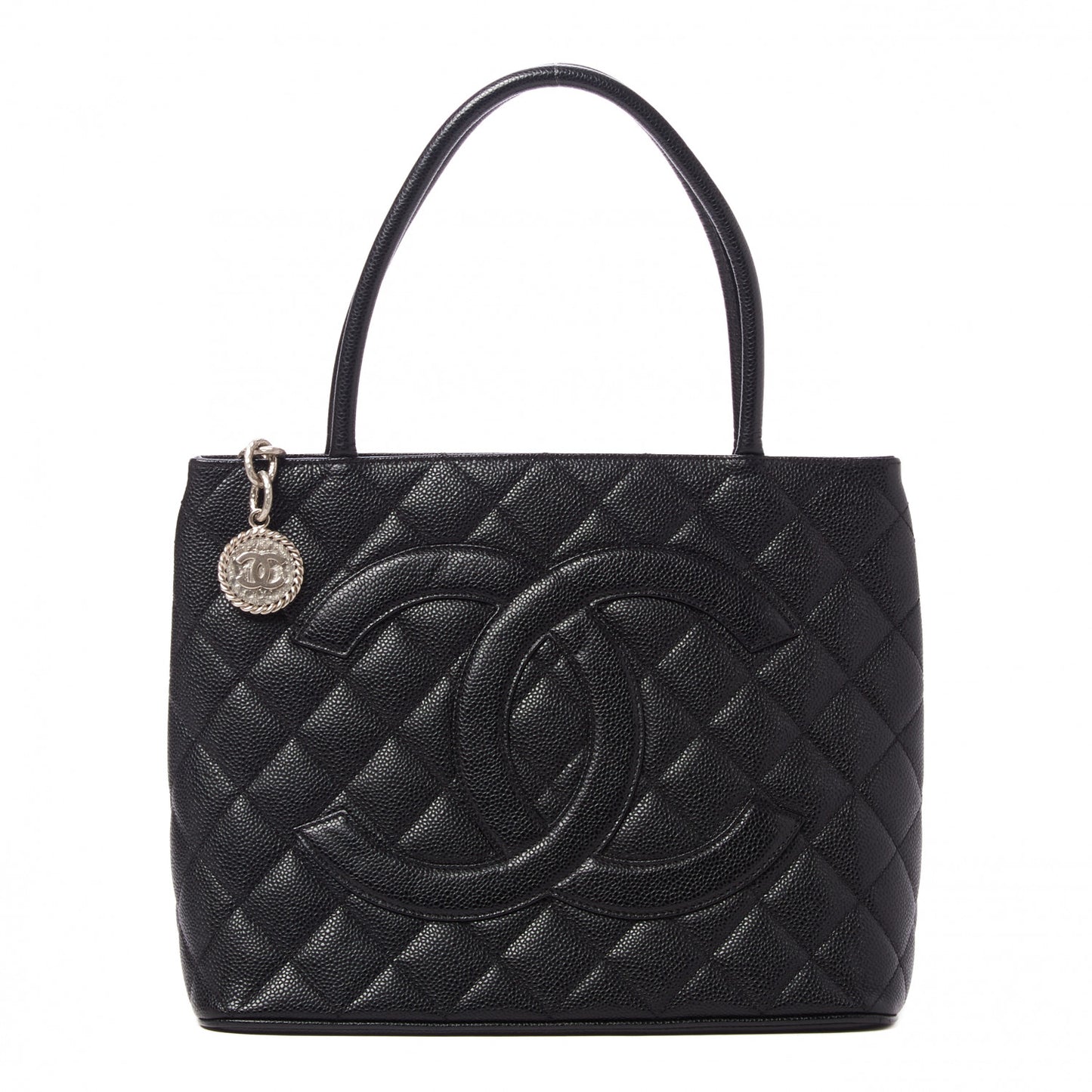Caviar Quilted Medallion Tote Black