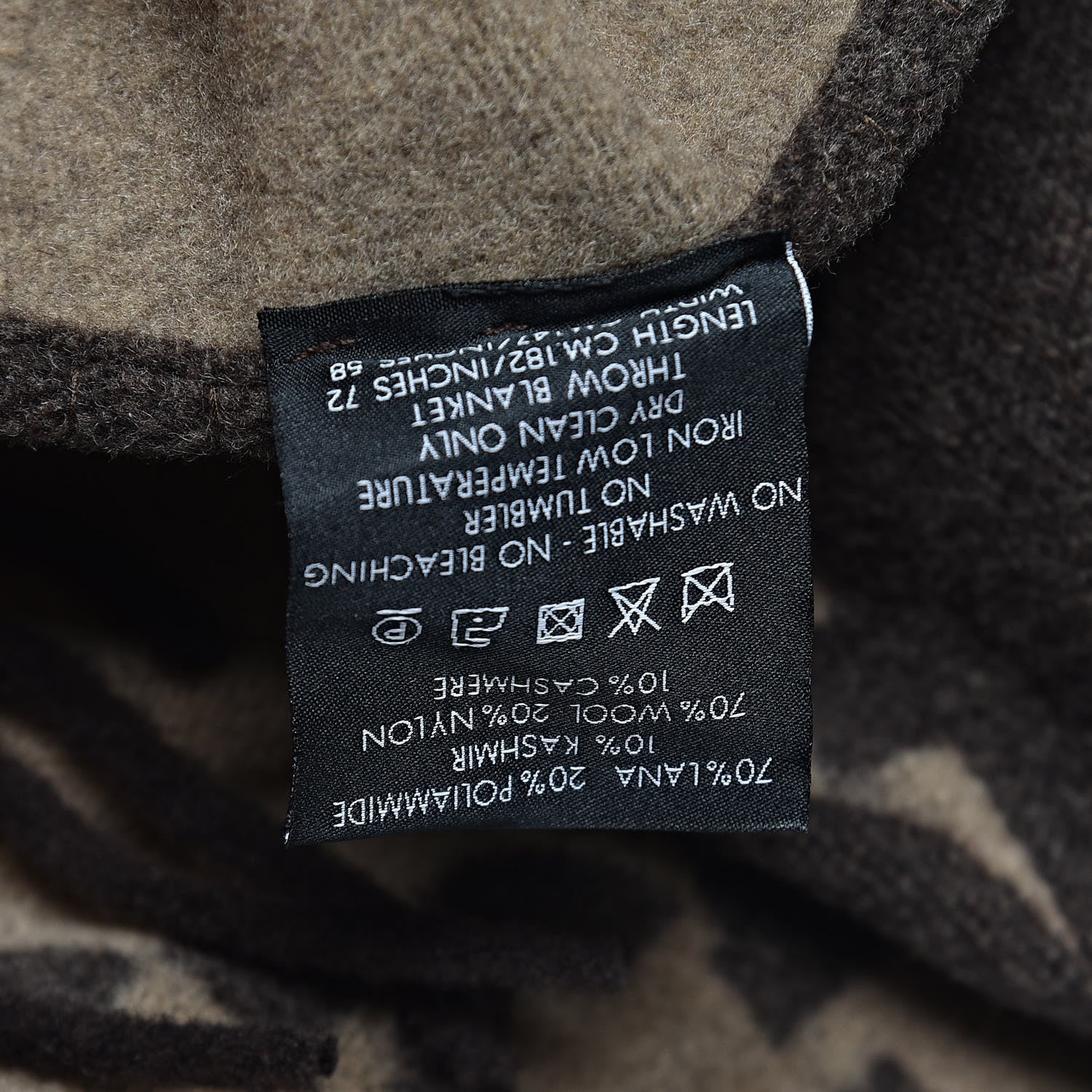 Gucci Wool Cashmere GG Monogram Blanket Dark Brown 5 of 5