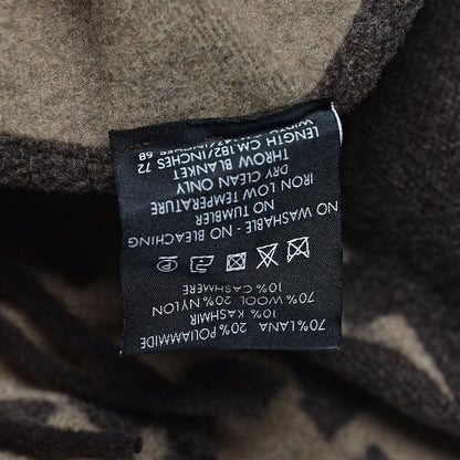 Gucci Wool Cashmere GG Monogram Blanket Dark Brown 5 of 5