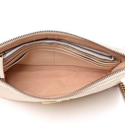 Gucci Calfskin Matelasse Mini GG Marmont Chain Bag White 4 of 11