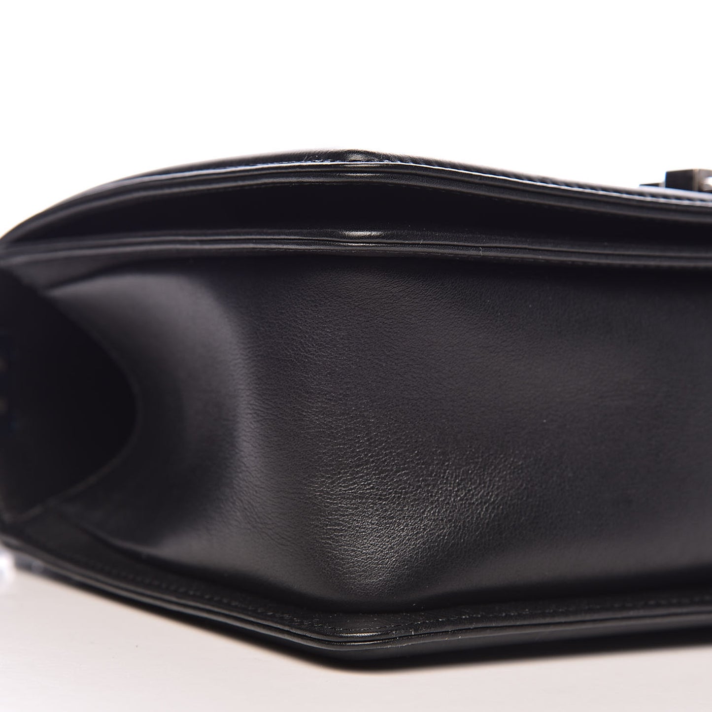 Calfskin Chevron Medium Boy Flap Black