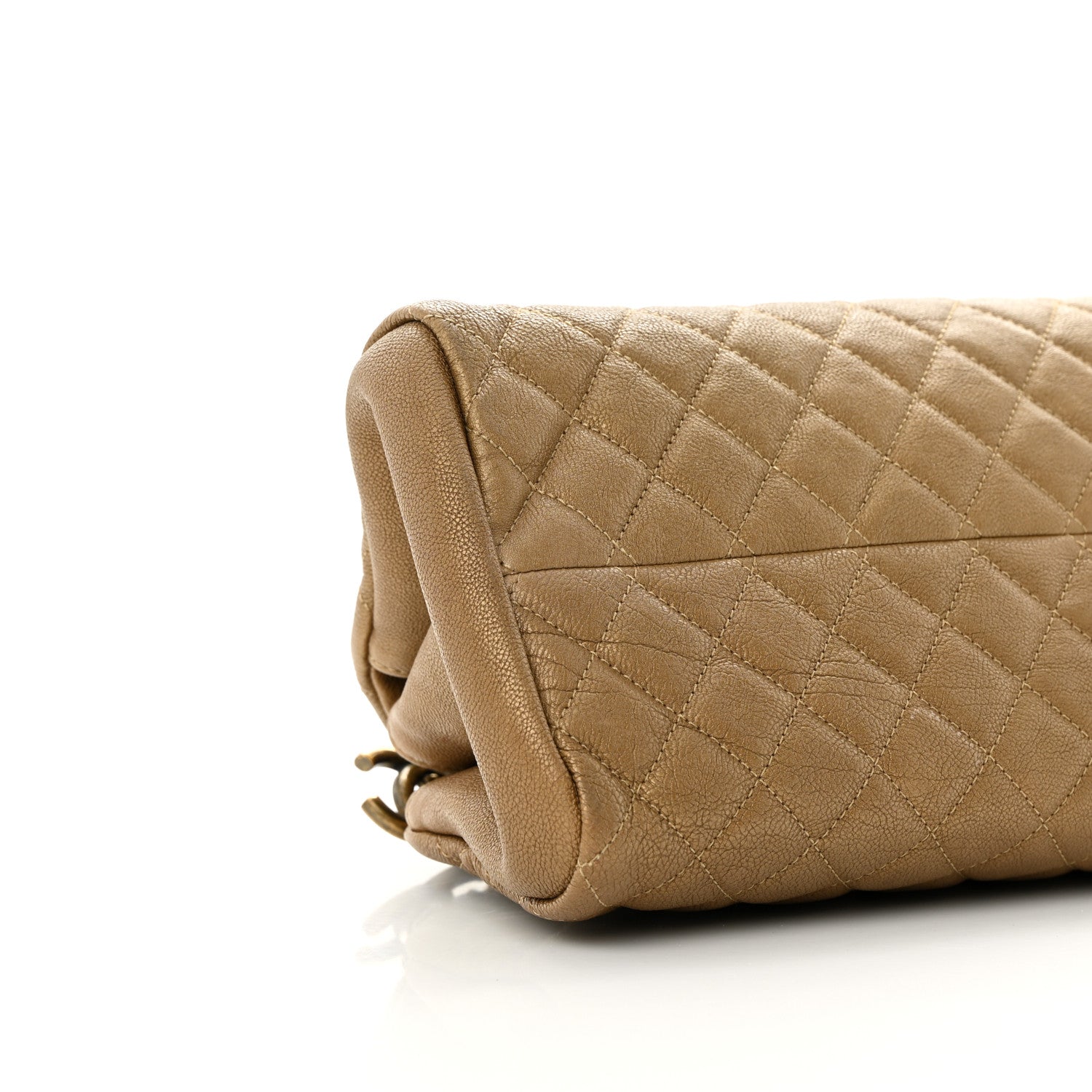 Chanel Metallic Caviar Quilted Medium Just Mademoiselle Bowling Bag Gold 9 of 11