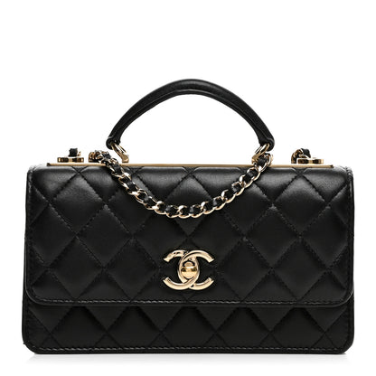 Chanel Lambskin Quilted Trendy CC Dual Handle Clutch With Chain Black 1 of 13