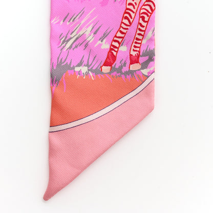 Hermes Silk Les Zebres Twilly Mauve Rose Poudre Parme 6 of 7