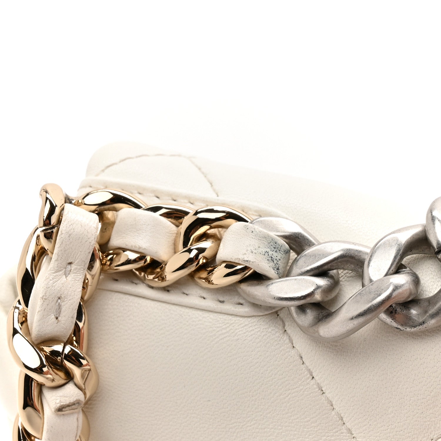 Chanel Lambskin Quilted Medium Chanel 19 Flap White 16 of 16
