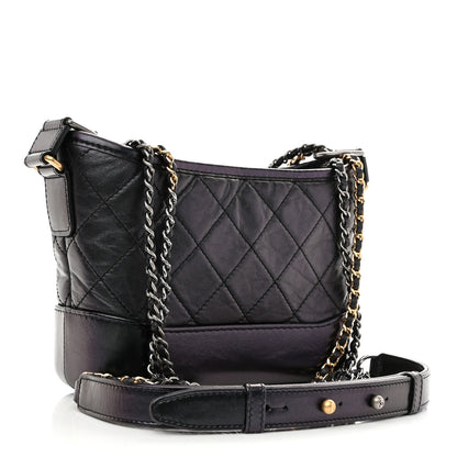 Chanel Iridescent Aged Calfskin Quilted Small Gabrielle Hobo Black 3 of 10