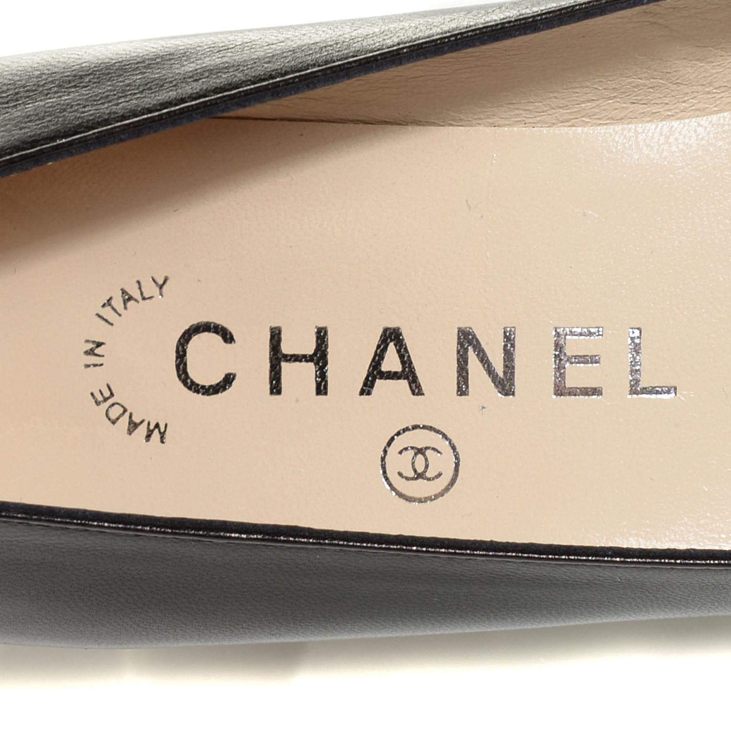 Chanel Lambskin Square Toe Pumps 37.5 Black 7 of 8