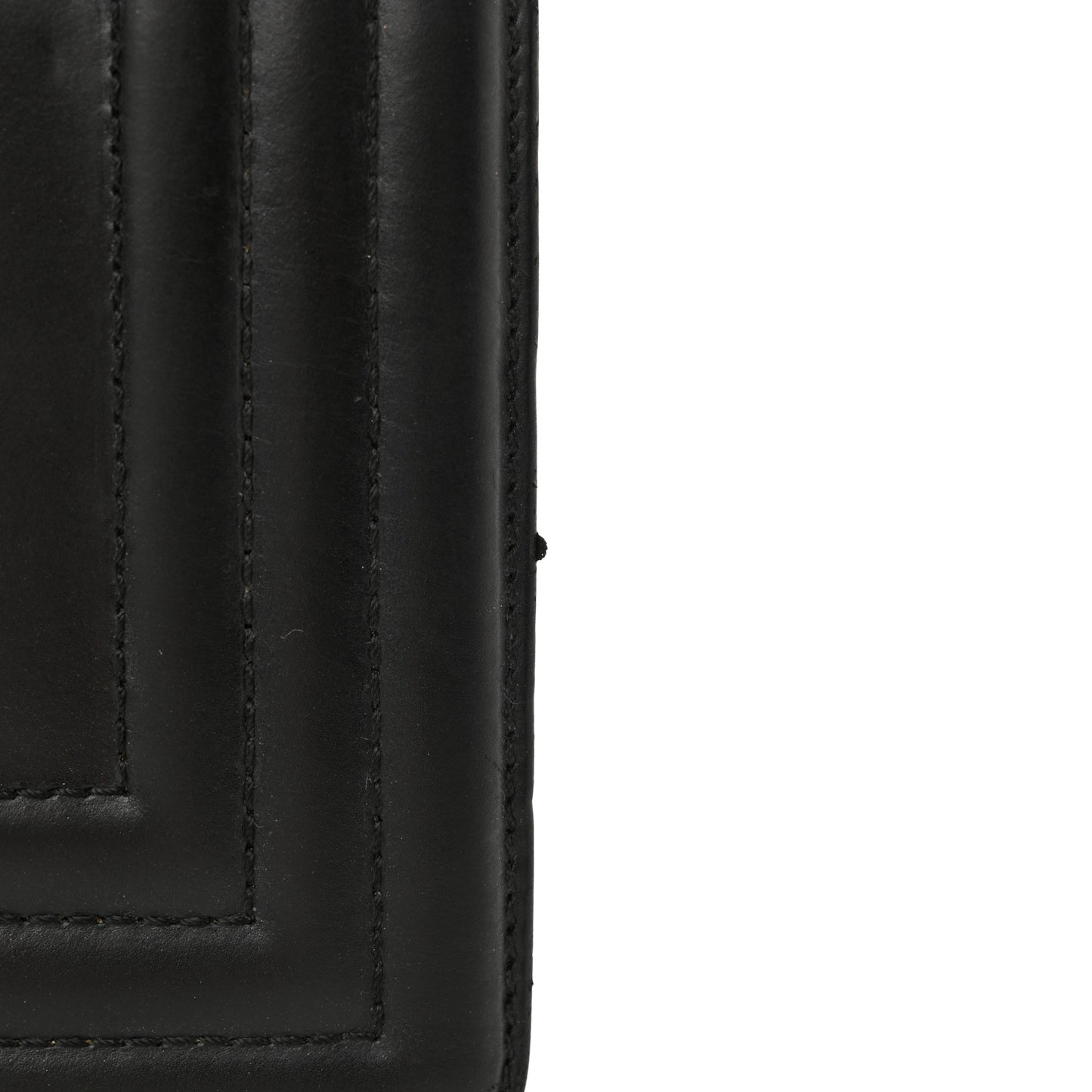 Glazed Calfskin Small Boy Flap Black