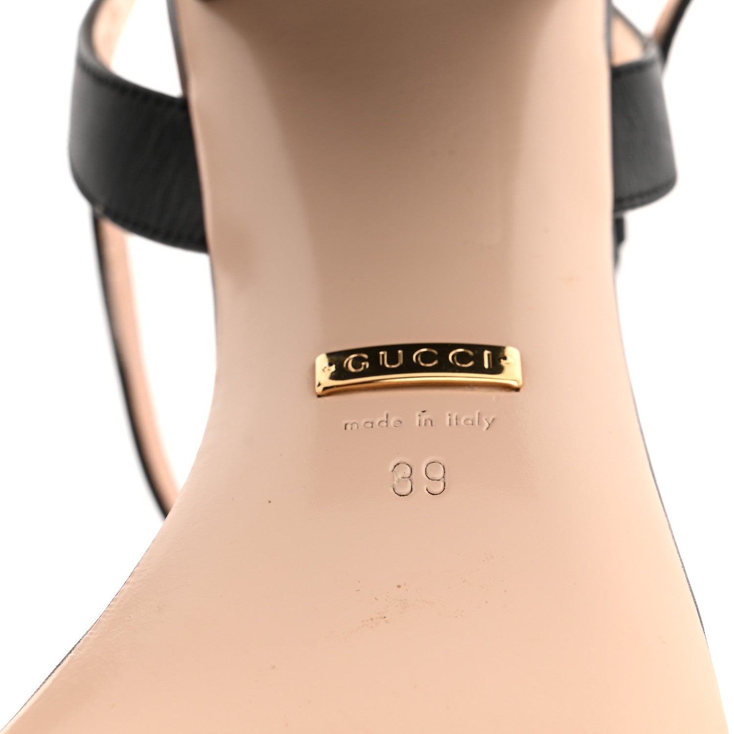 Gucci Lifford Calfskin GG Marmont Ankle Wrap 75mm Sandals 39 Black 7 of 10