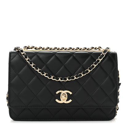 Chanel Lambskin Quilted Trendy CC Wallet On Chain WOC Black 1 of 12