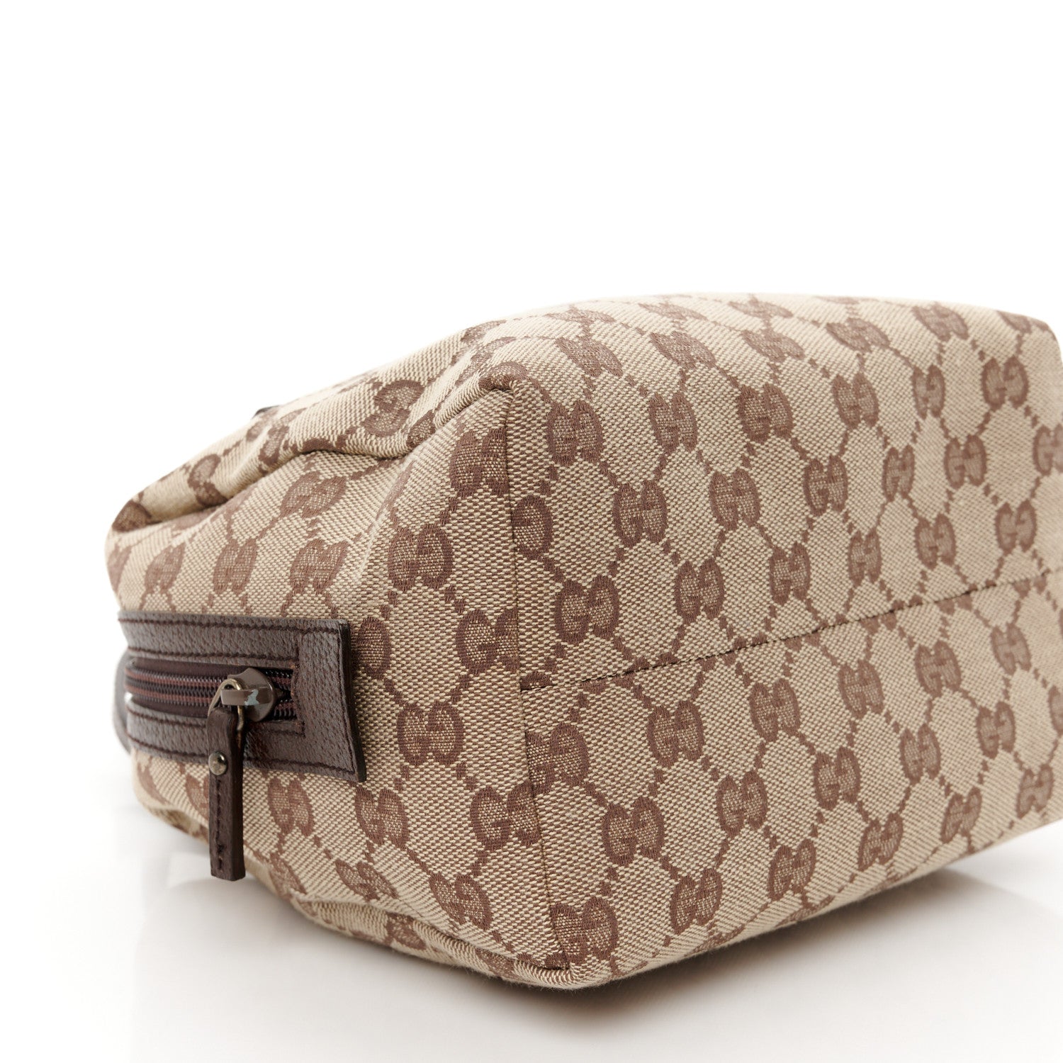 Gucci Monogram Calfskin Large Balthus Cosmetic Pouch Beige Ebony Cocoa 9 of 11
