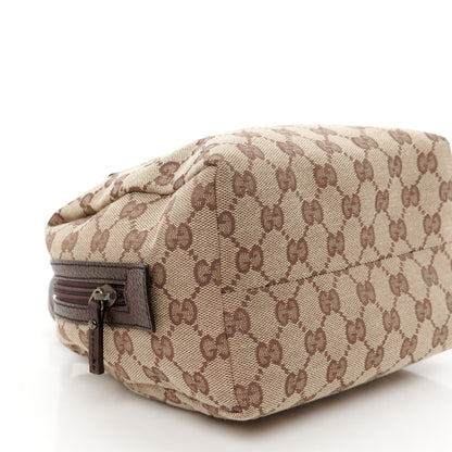 Gucci Monogram Calfskin Large Balthus Cosmetic Pouch Beige Ebony Cocoa 9 of 11