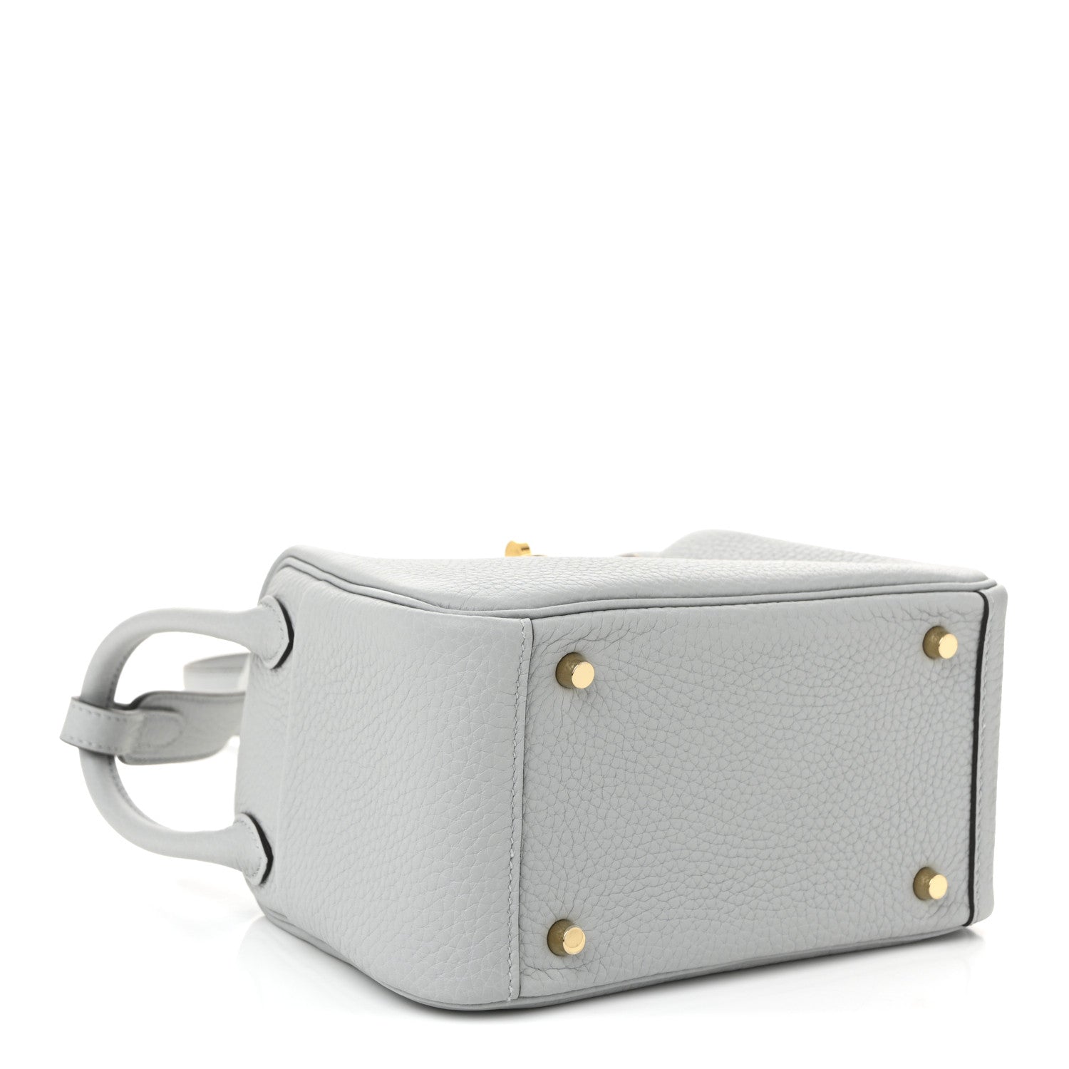 Hermes Taurillon Clemence Mini Lindy 20 Bleu Glacier 4 of 11