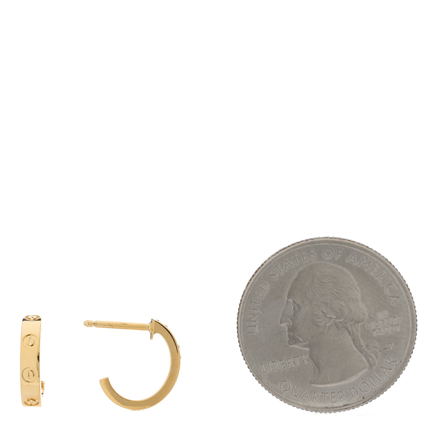 Cartier 18K Yellow Gold Small LOVE Hoop Earrings 2 of 6