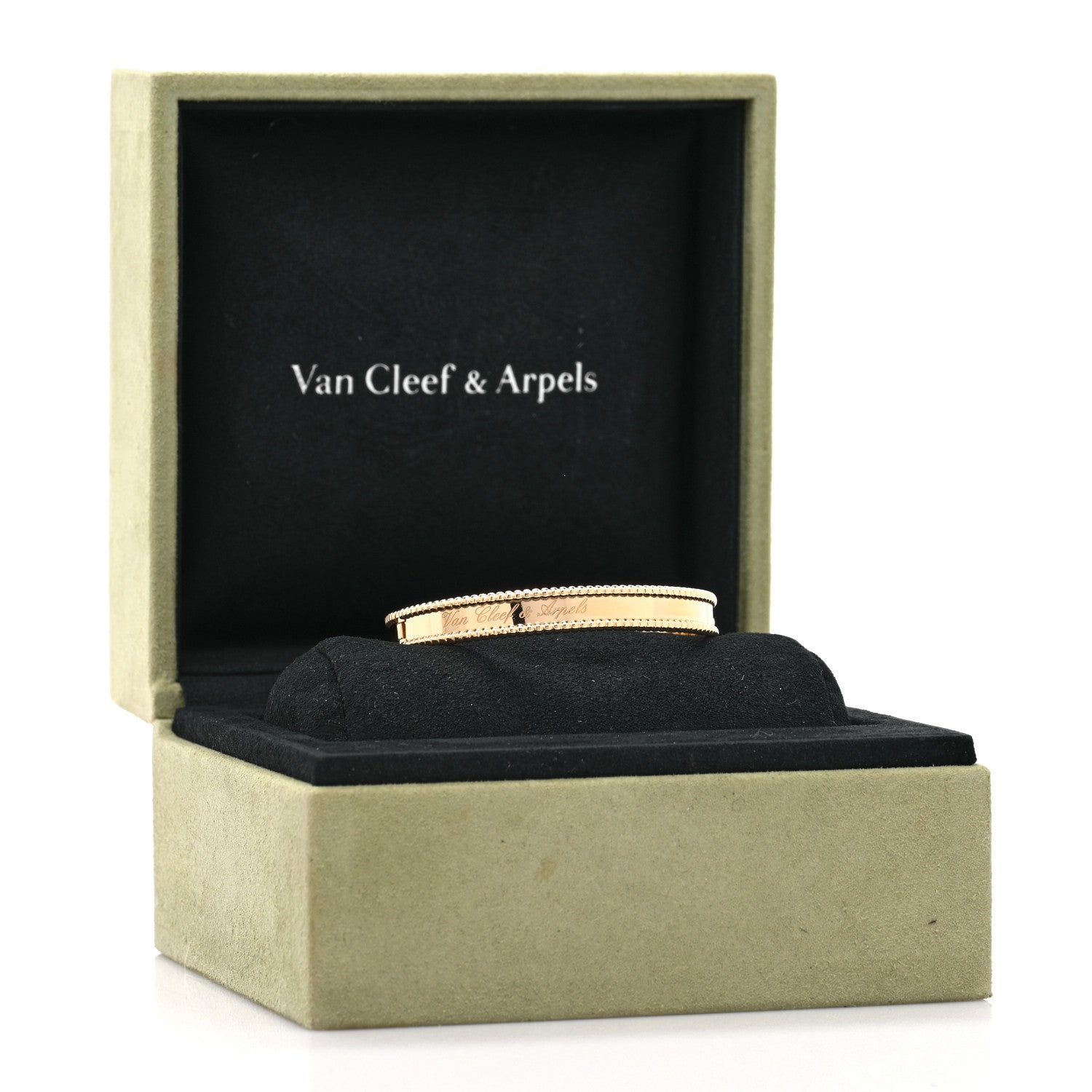 Van Cleef & Arpels 18K Yellow Gold Perlee Signature Bangle Bracelet S 4 of 4