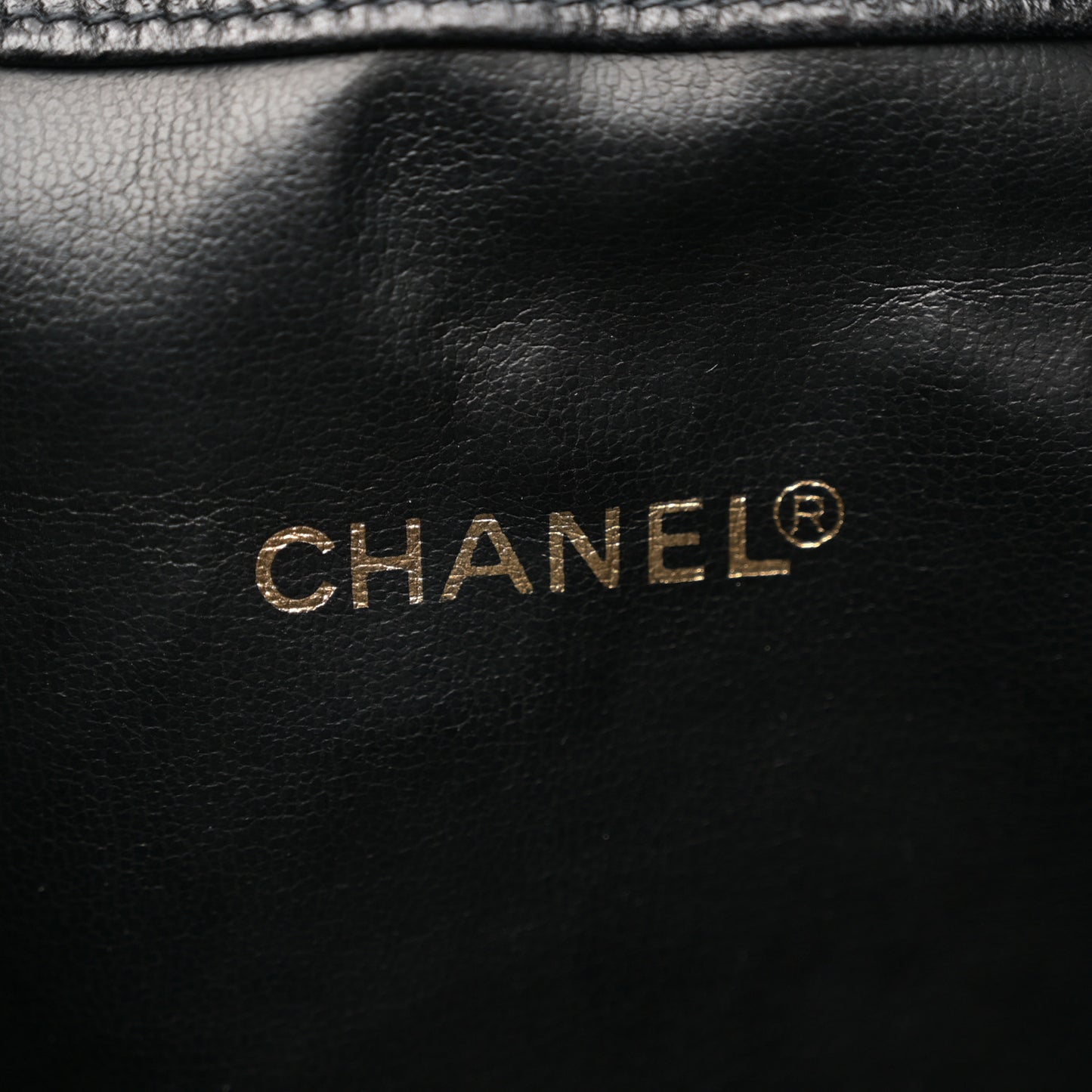 Caviar Quilted Drawstring Backpack Black