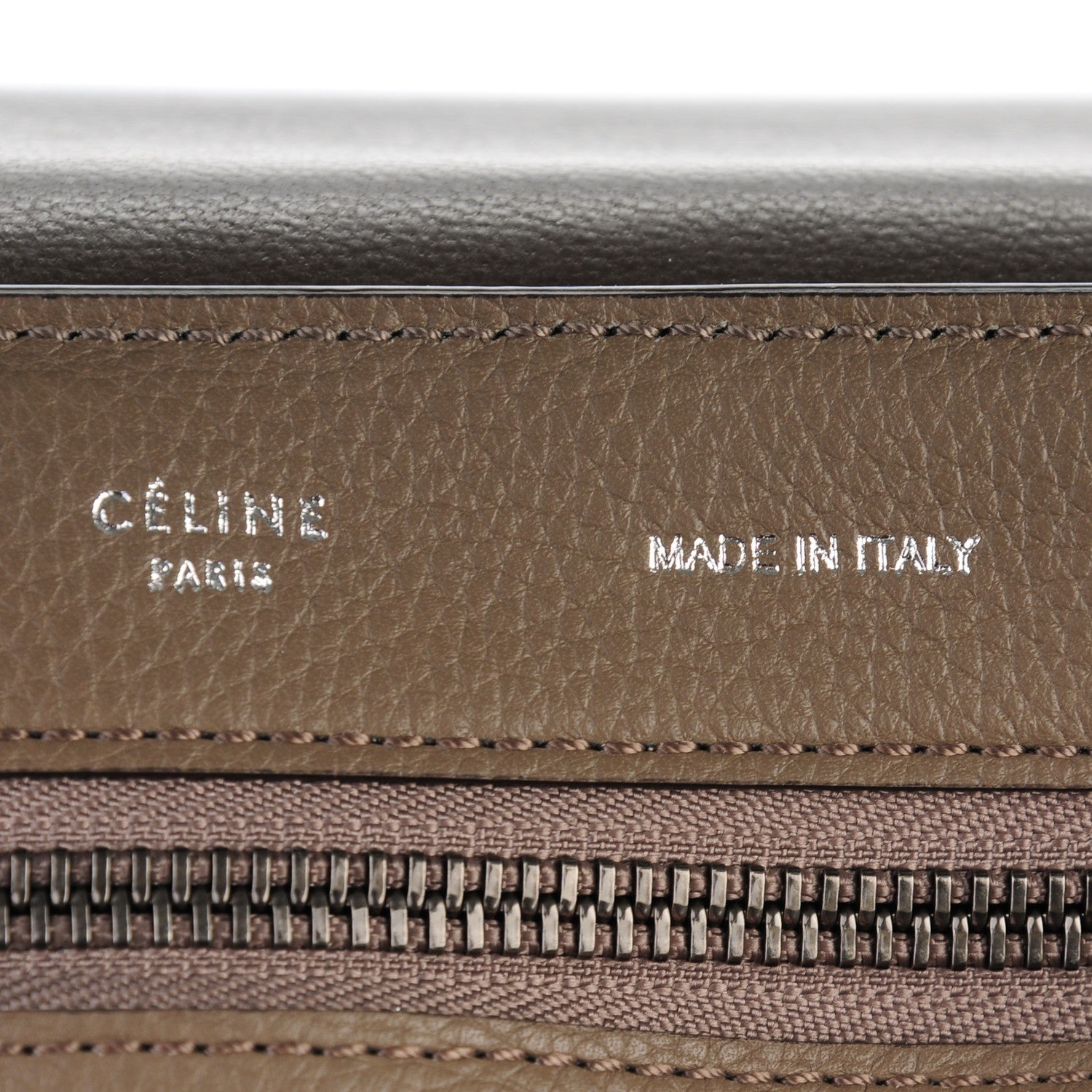 Celine Drummed Calfskin Suede Large Trapeze Souris 6 of 7