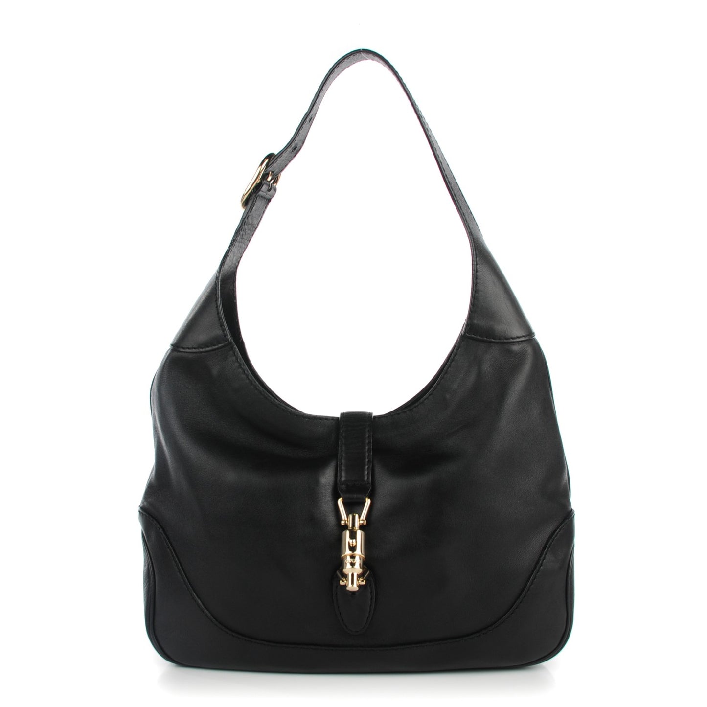 Calfskin Medium New Jackie Shoulder Bag Black