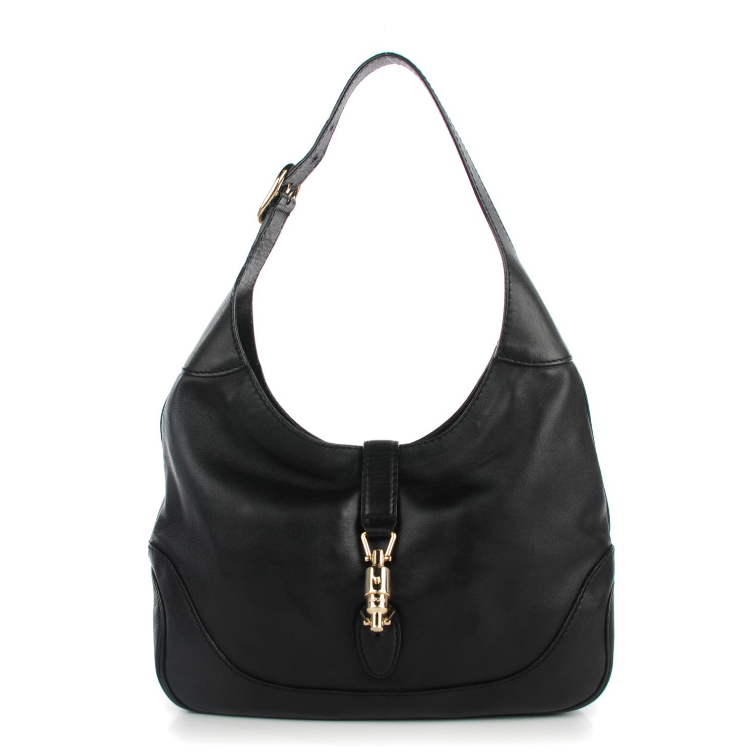 Gucci Calfskin Medium New Jackie Shoulder Bag Black 1 of 7
