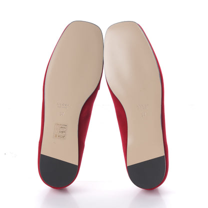 Gucci Velvet Etoile Pearl Embellished Loafers 37 Red 5 of 10