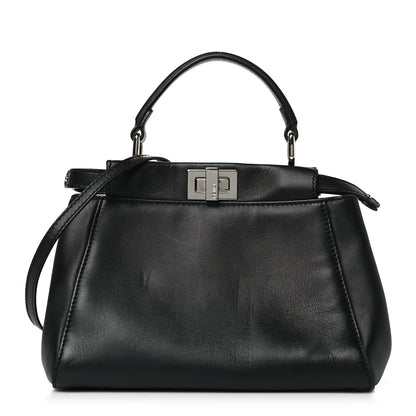 Fendi Nappa Karung Monster Eyes Mini Peekaboo Iconic Satchel Black Papavero 1 of 13