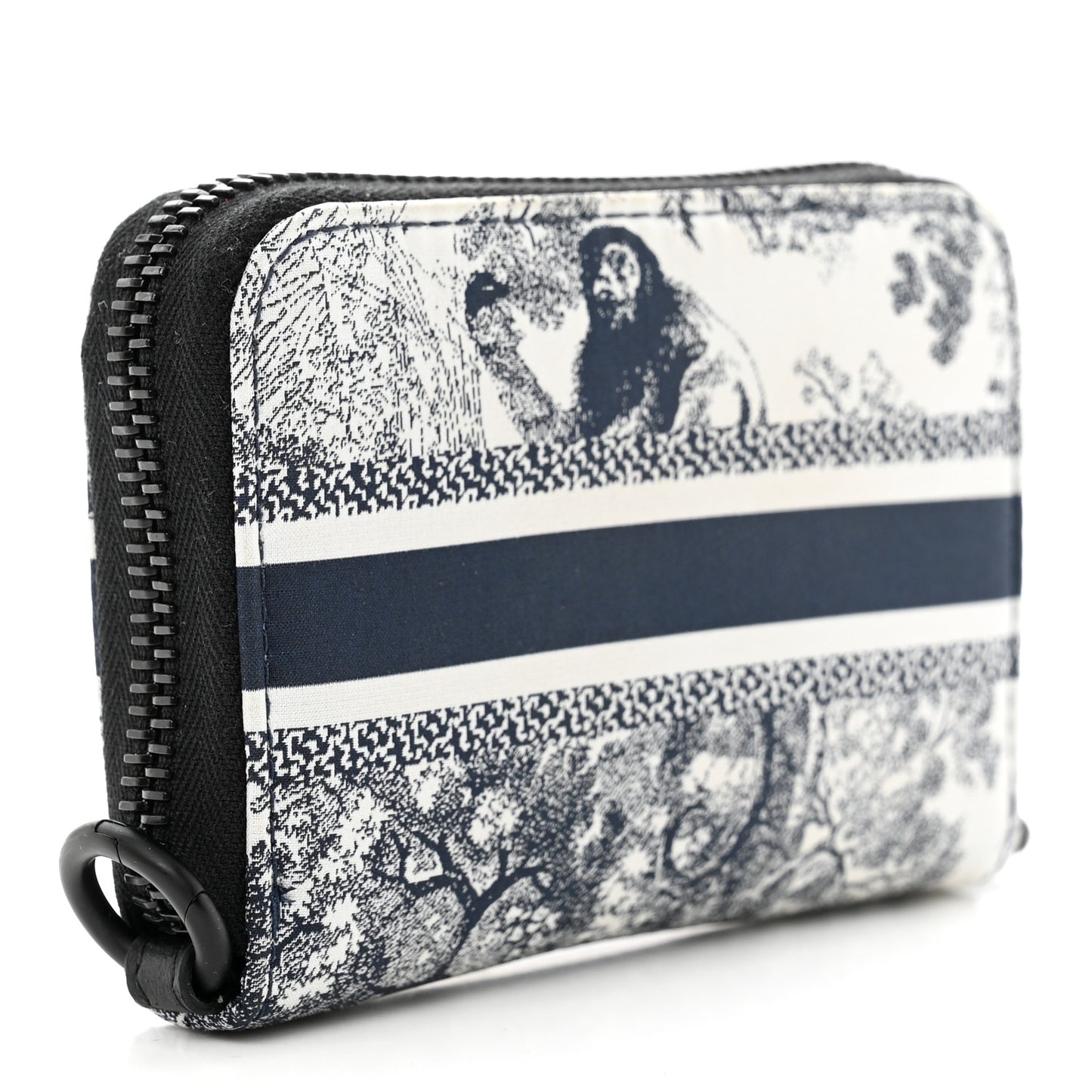 Technical Fabric Embroidered Toile De Jouy DiorTravel Detachable Card Holder Blue