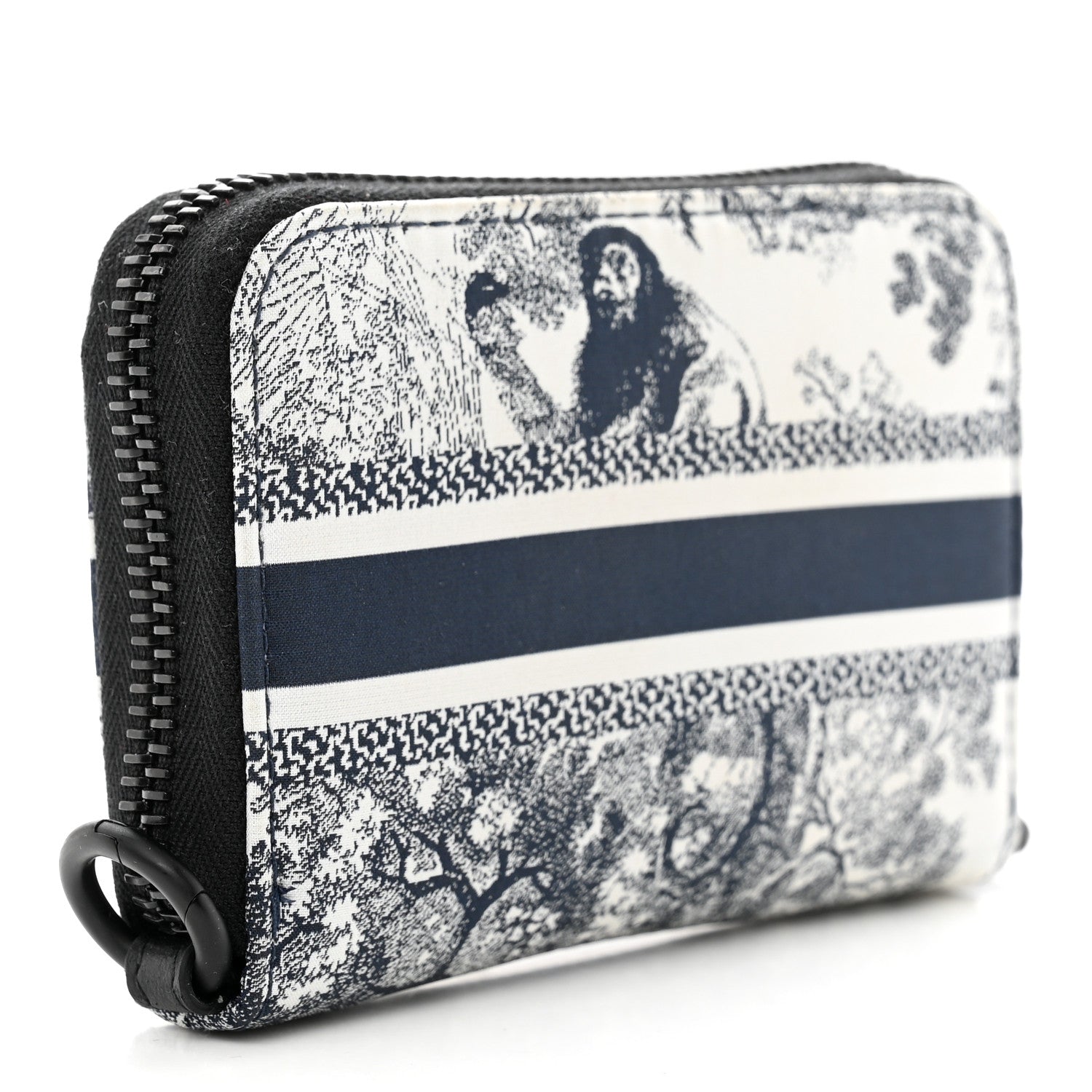 Christian Dior Technical Fabric Embroidered Toile De Jouy DiorTravel Detachable Card Holder Blue 3 of 8