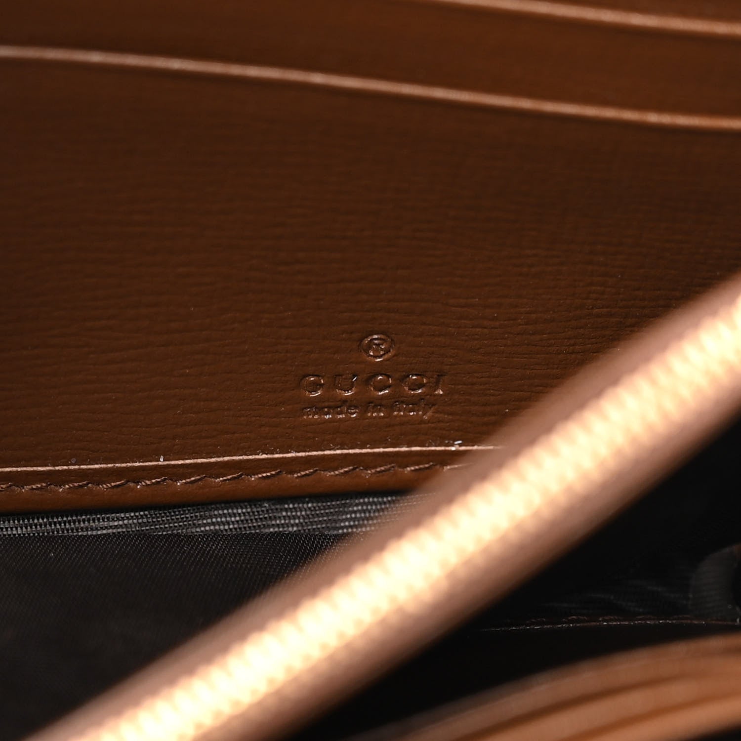 Gucci GG Supreme Monogram Azalea Calfskin Web Jackie 1961 Chain Wallet Beige Ebony Brown Sugar 7 of 14