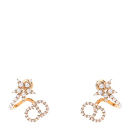 Christian Dior Pearl Clair D Lune Wrap Around Earrings Gold 1 of 5