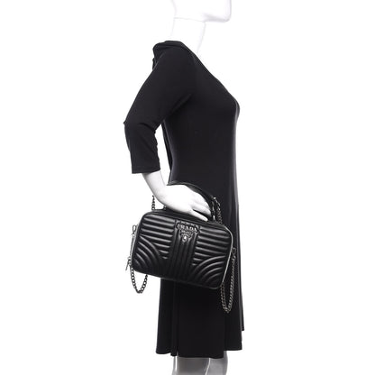 Prada Soft Calfskin Medium Diagramme Crossbody Bag Black 2 of 10