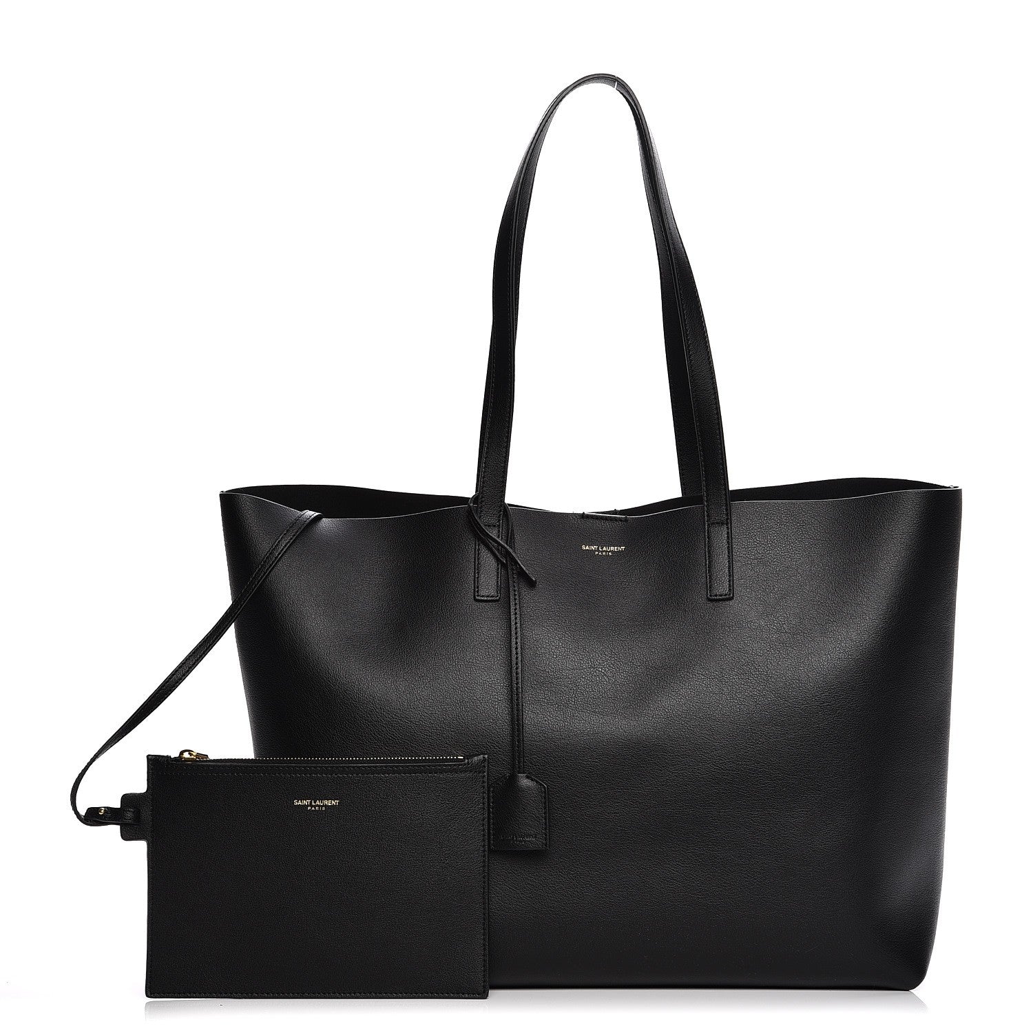 Saint Laurent Calfskin Large Shopping Tote Black 3 of 8