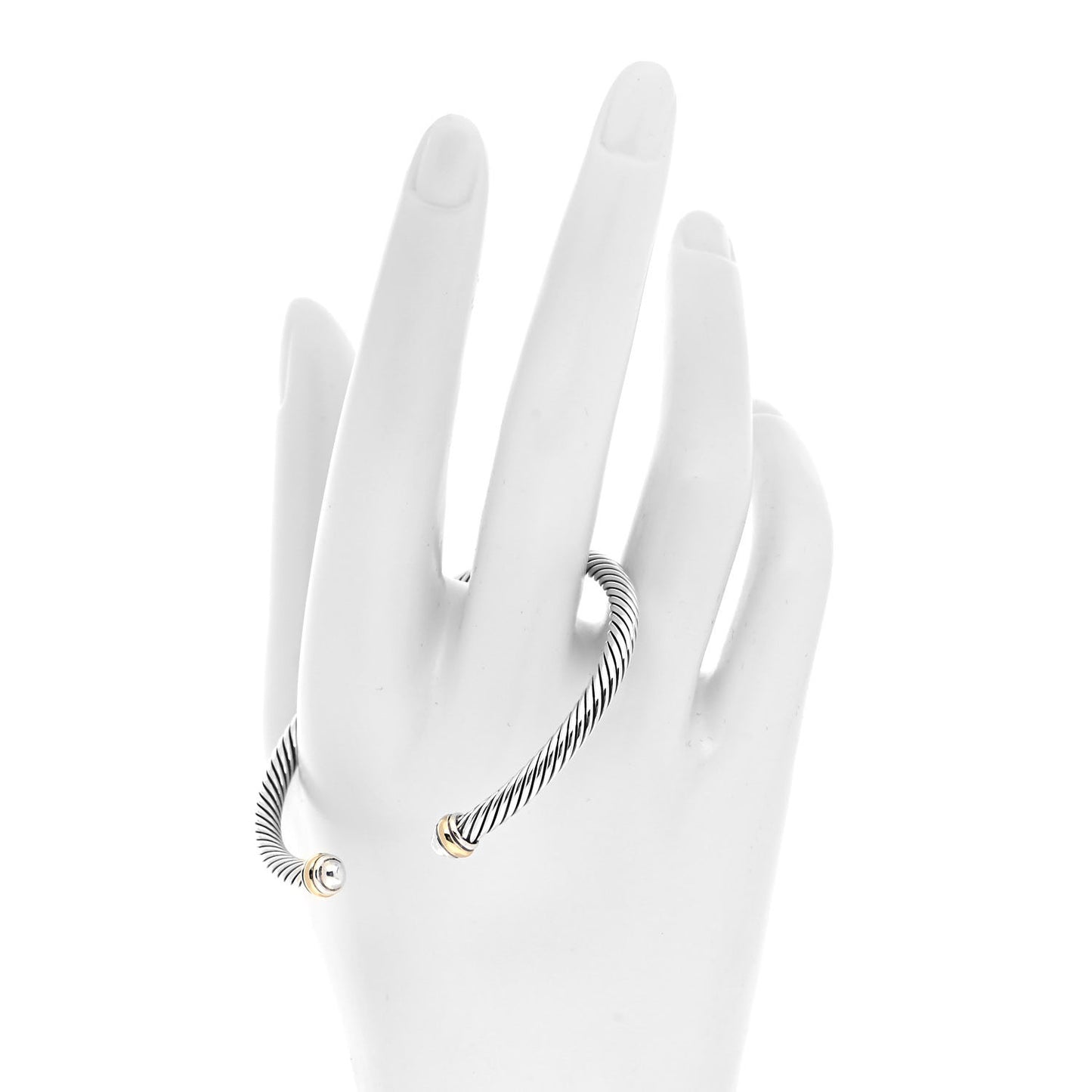 Sterling Silver 18K Yellow Gold 4mm Cable Classics Bracelet