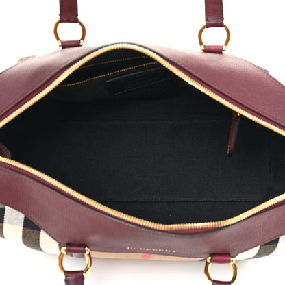 Burberry House Check Derby Calfskin Medium Alchester Bowling Bag Mahogany Red 5 of 13