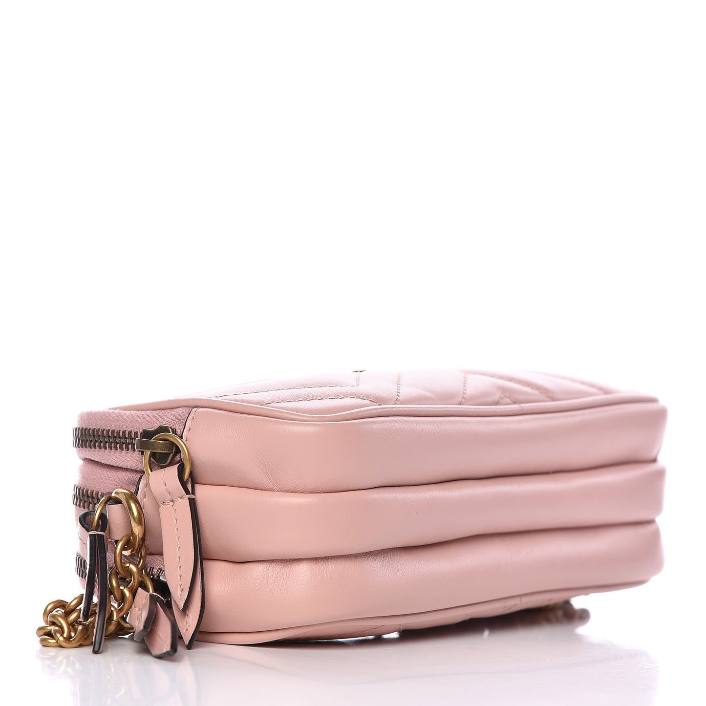 Calfskin Matelasse Mini GG Marmont Chain Crossbody Bag Perfect Pink