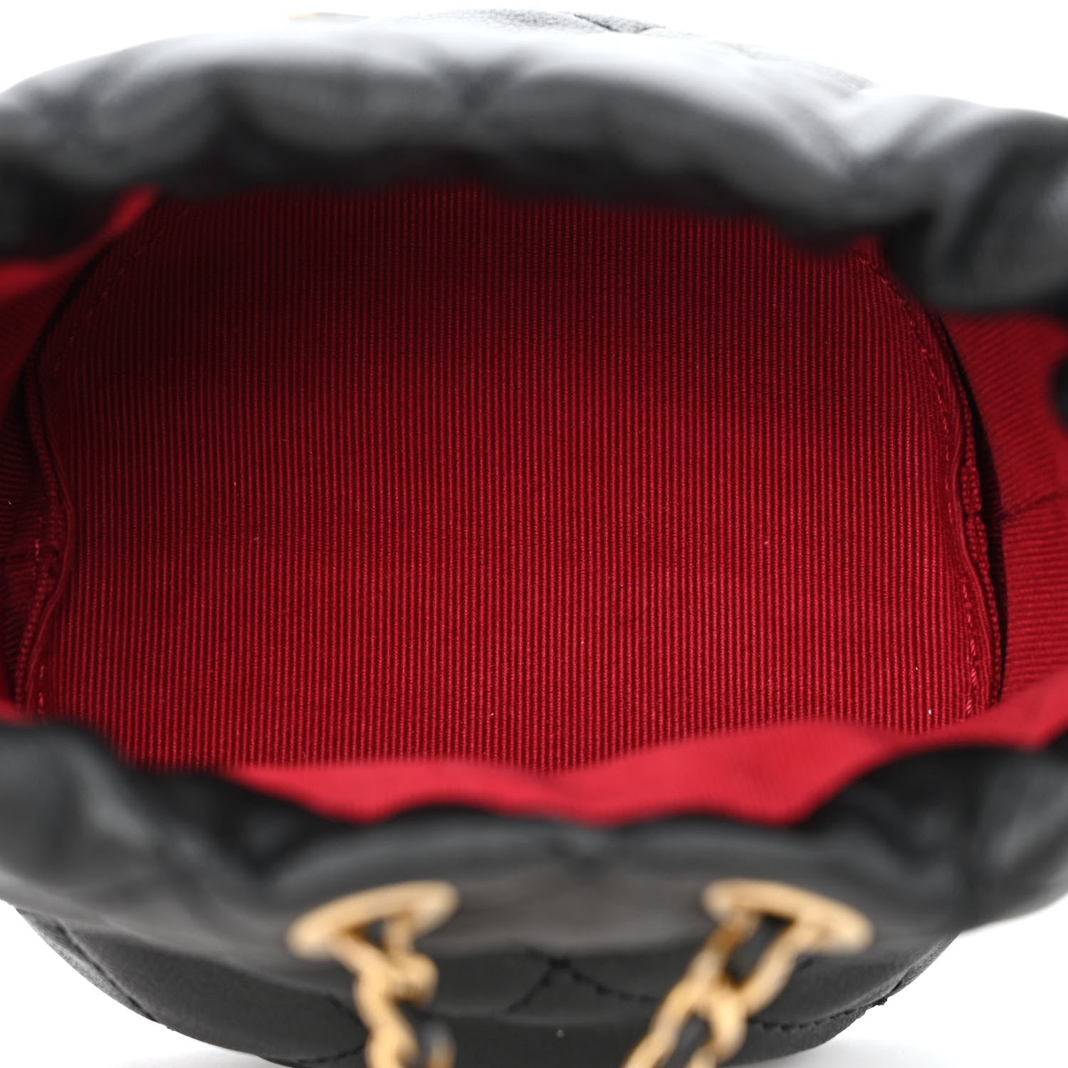Chanel Calfskin Quilted Pearl Mini About Pearls Drawstring Bucket Bag Black 5 of 10
