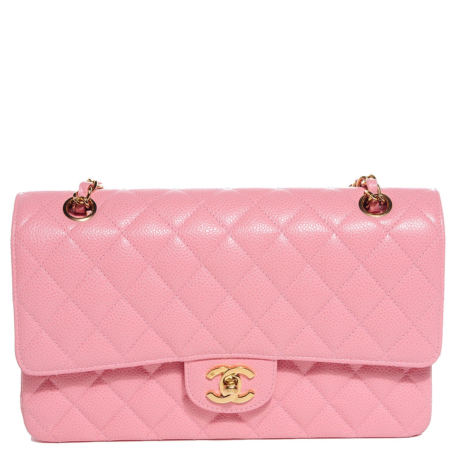 Chanel Caviar Quilted Medium Double Flap Pink 1 of 8