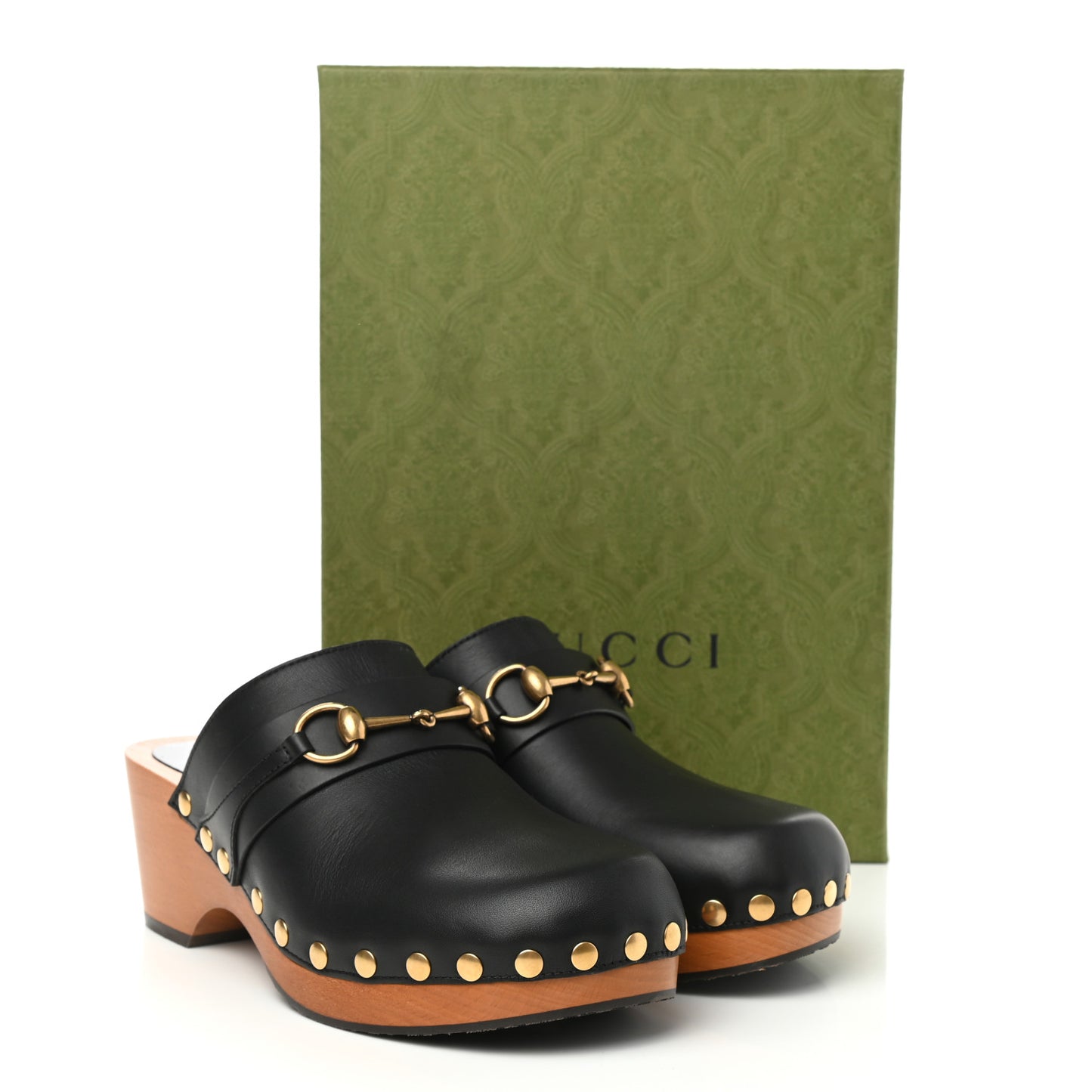 Calfskin Horsebit Clogs 40 Black
