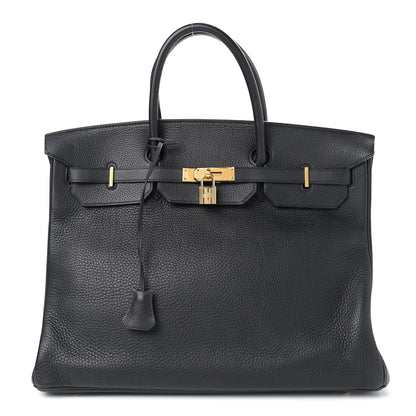 Hermes Taurillon Clemence Birkin 40 Black 1 of 9