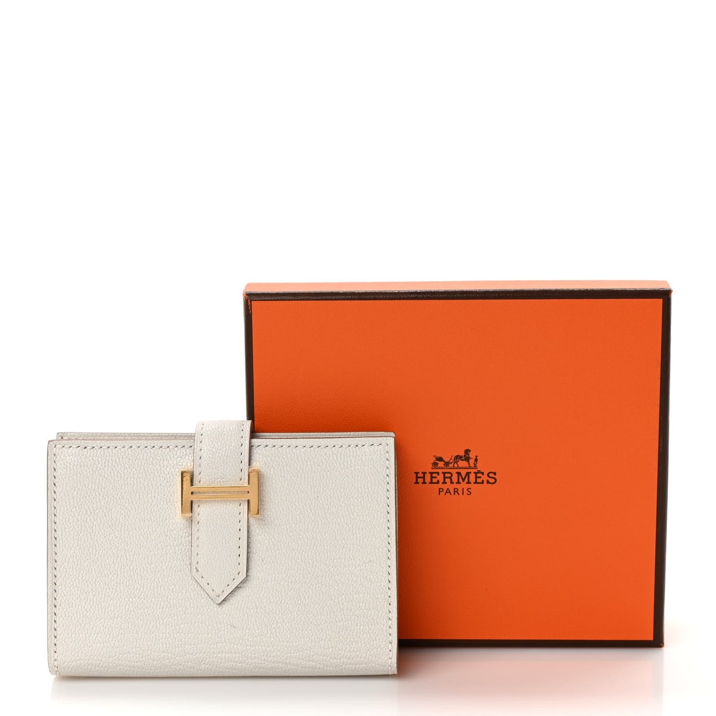Chevre Mysore Bearn Card Holder Wallet Gris Perle
