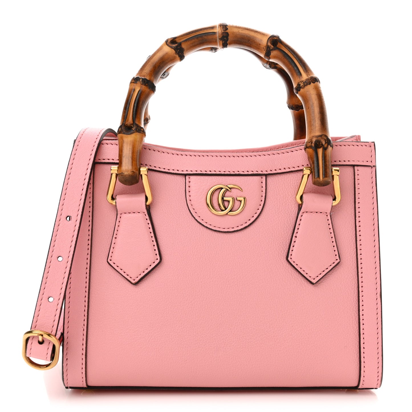 Wonka Grain Calfskin Mini Diana Tote Bag Wild Rose Fuxia Fluo