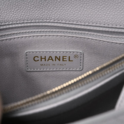 Chanel Grained Calfskin Small Stitched Flap Grey 6 of 12