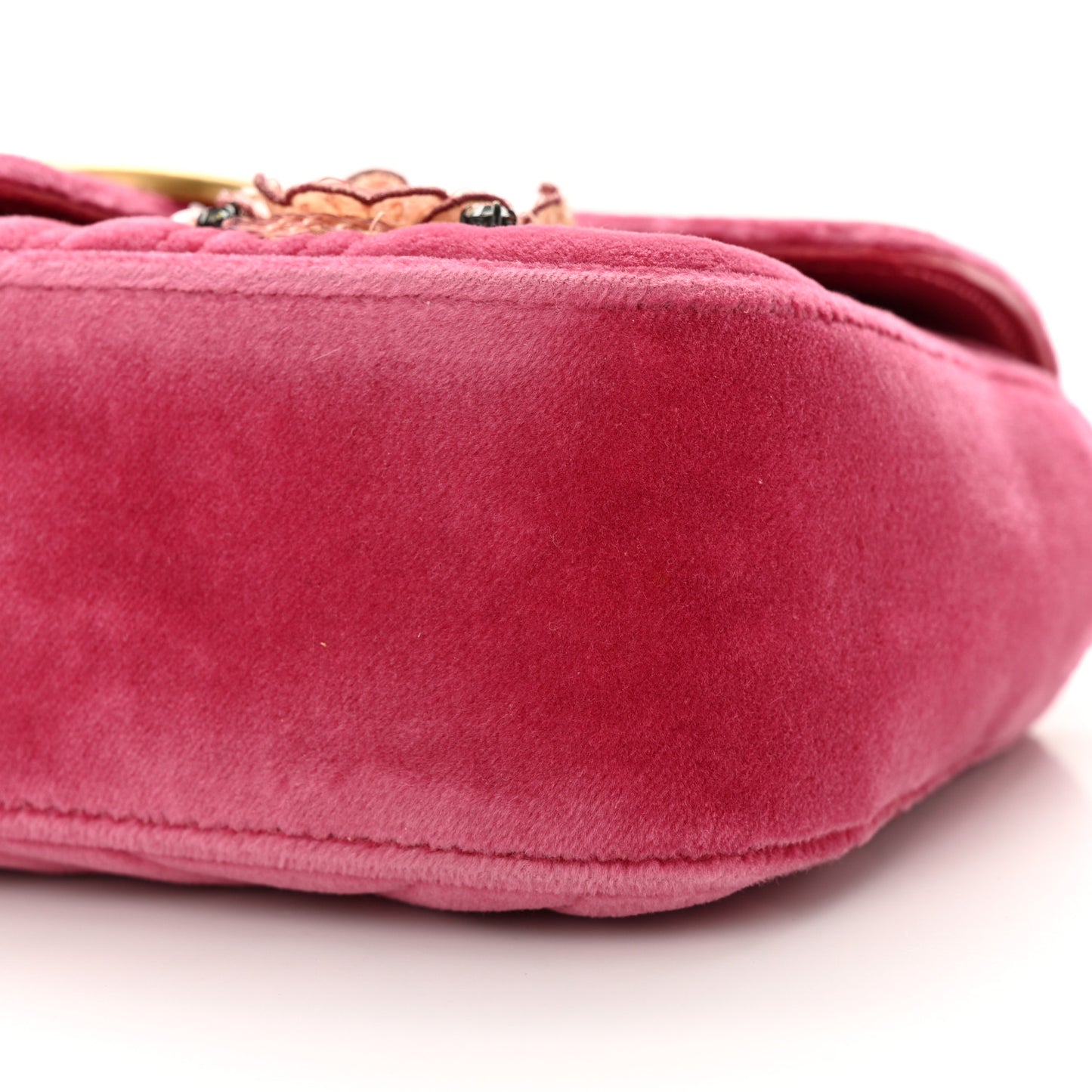 Velvet Matelasse Embroidered Mini GG Marmont Shoulder Bag Light Raspberry Rose