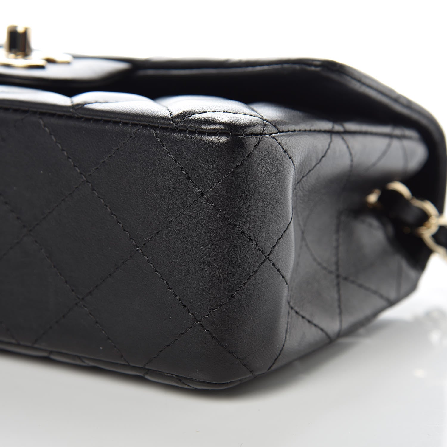 Chanel Lambskin Quilted Mini Rectangular Flap Black 9 of 10