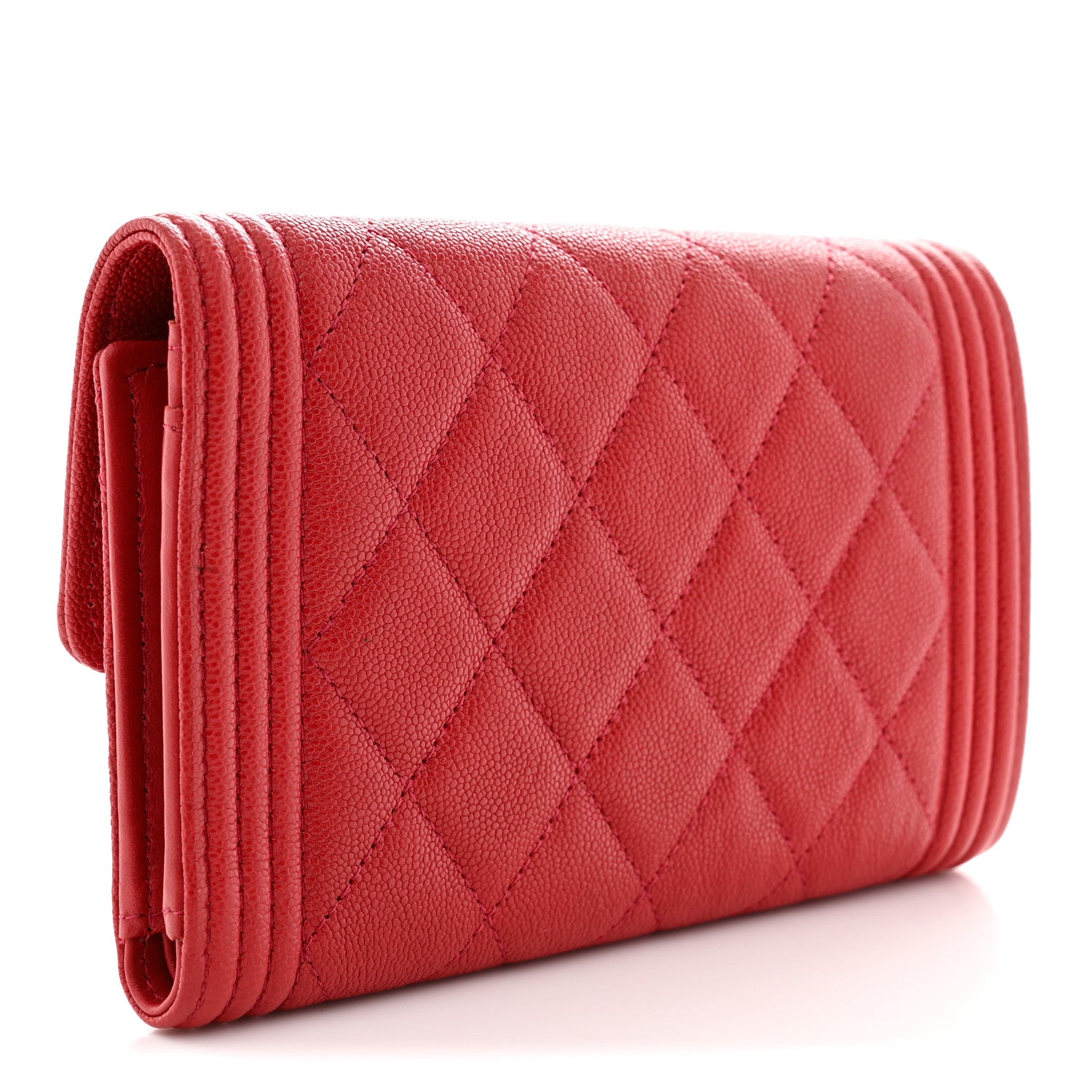 Chanel Caviar Quilted Medium Boy Flap Wallet Red 3 of 8