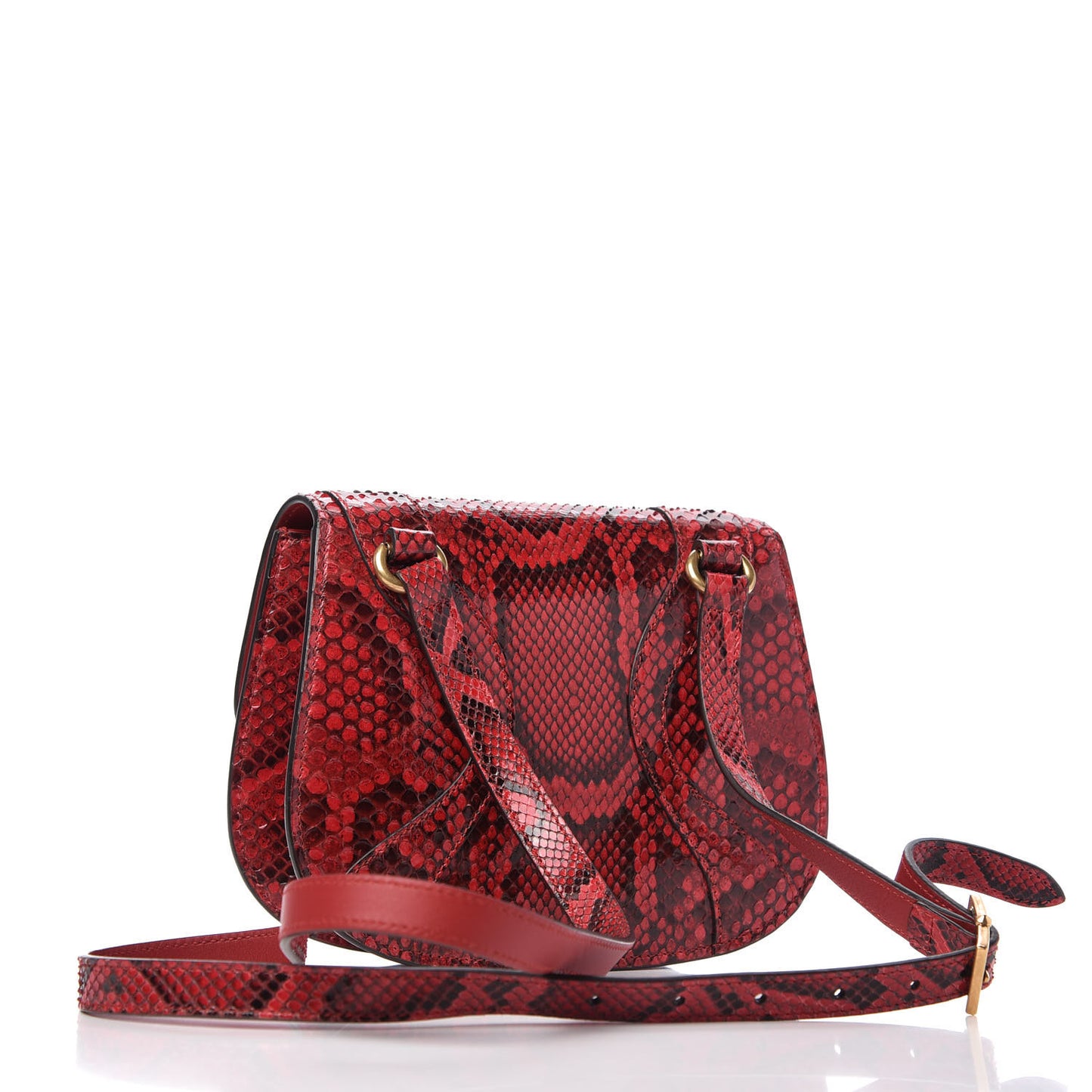 Elaphe Radiata Small Osiride Shoulder Bag Hibiscus Red