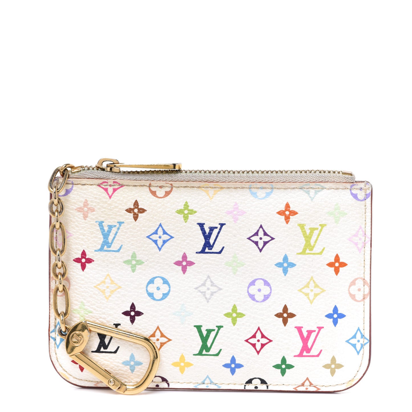 Monogram Multicolor Key Pouch White Litchi