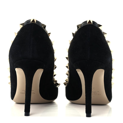 Valentino Garavani Suede Rockstud 85mm Pumps 37 Black 6 of 11