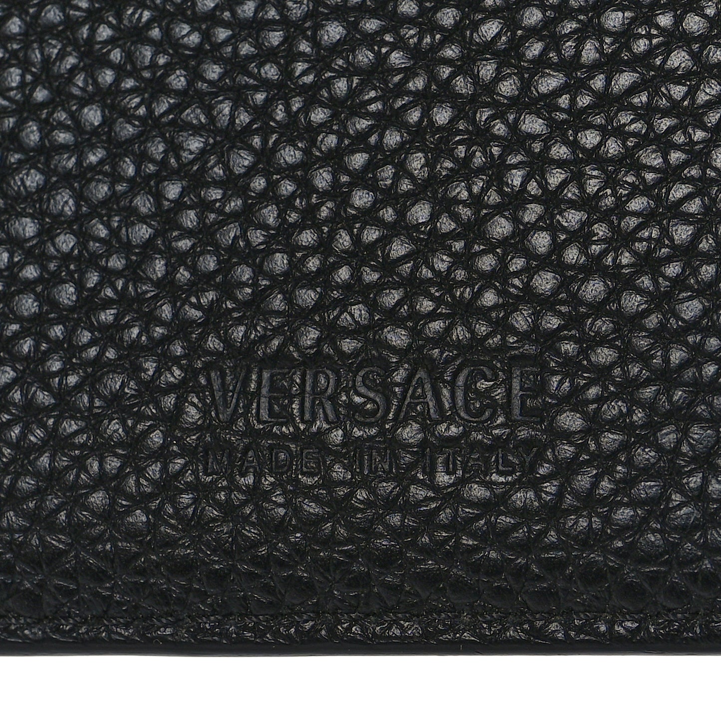Grained Calfskin Beverly Palm Print Bi-Fold Wallet Black Multicolor